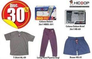 Promo Harga HICOOP Celana Dalam Pria/T-Shirt Polos Pria/Long Pants Piyama Segi  - Hari Hari
