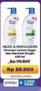Promo Harga Head & Shoulders Shampoo Cool Menthol, Lemon Fresh 400 ml - Indomaret