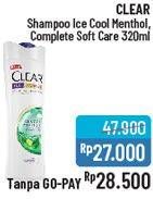 Promo Harga CLEAR Shampoo Ice Cool Mint, Complete Soft Care 320 ml - Alfamidi