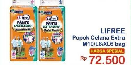 Promo Harga Lifree Popok Celana Ekstra Serap M10, L8, XL6  - Indomaret