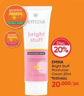 Promo Harga Emina Bright Stuff Moisturizing Cream 20 ml - Guardian