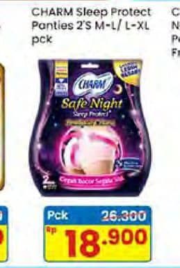 Promo Harga Charm Sleep Protect Plus Panties L-XL 2 pcs - Indomaret