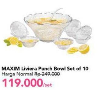 Promo Harga MAXIM Liviera Punch Bowl Set per 10 pcs - Carrefour