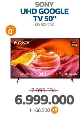 Promo Harga Sony KD-50X75 UHD Google TV  - Electronic City