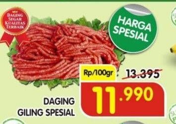 Promo Harga Daging Giling Sapi Spesial per 100 gr - Superindo