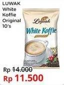 Promo Harga Luwak White Koffie Original per 10 sachet 20 gr - Indomaret