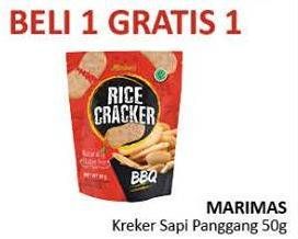 Promo Harga MARIMAS Rice Cracker Sapi Panggang 50 gr - Alfamidi