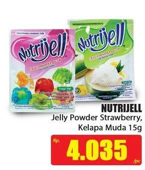 Promo Harga NUTRIJELL Jelly Powder Strawberry, Kelapa Muda 15 gr - Hari Hari