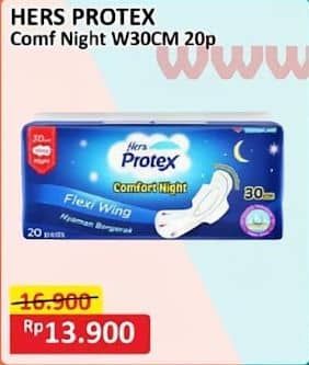 Promo Harga Hers Protex Comfort Night Wing 30cm 20 pcs - Alfamart