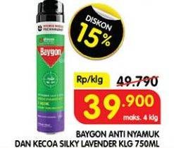 Promo Harga Baygon Insektisida Spray Silky Lavender 750 ml - Superindo