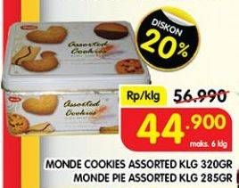 MONDE Cookies Assorted Klg 320gr, MONDE Pie Assorted Klg 285gr