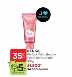 Promo Harga Senka Perfect Whip Facial Foam Berry Bright 100 gr - Watsons