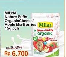Promo Harga Milna Nature Puffs Organic Cheese, Apple Mix Berries 15 gr - Indomaret