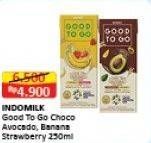 Promo Harga INDOMILK Good To Go Choco Avocado, Banana Strawberry 250 ml - Alfamart