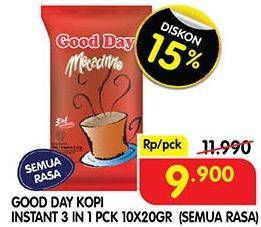 Promo Harga Good Day Instant Coffee 3 in 1 All Variants per 10 sachet 20 gr - Superindo