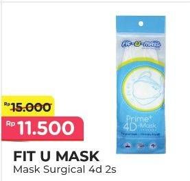 Promo Harga FIT-U-MASK Masker Prime 4D 2 pcs - Alfamart
