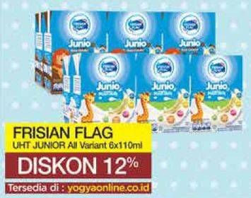 Promo Harga FRISIAN FLAG Susu UHT Junio All Variants 110 ml - Yogya