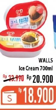 Promo Harga WALLS Ice Cream 700 ml - Hypermart