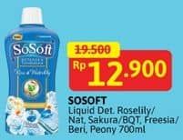 Promo Harga Sosoft Deterjen Cair Rose Waterlily, Sakura Blossom, Freesia Pear, Sweet Peony 700 ml - Alfamidi