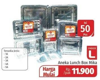 Promo Harga CHOICE L Lunch Box Mika 50 pcs - Lotte Grosir