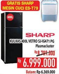 Promo Harga SHARP SJ-IG471PG | Refrigerator 2 Door  - Hypermart