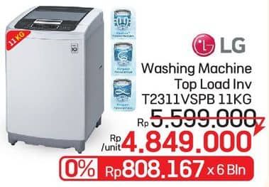 Promo Harga LG T2311VSPM Mesin Cuci Top Loading 11 kg - LotteMart