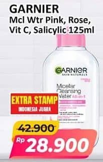 Promo Harga Garnier Micellar Water Pink, Rose, Vitamin C, Salicylic BHA 125 ml - Alfamart