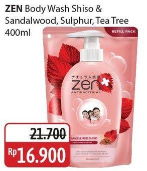 Promo Harga ZEN Anti Bacterial Body Wash Shiso Sandalwood, Shiso Tea Tree, Shiso Sulphur 400 ml - Alfamidi