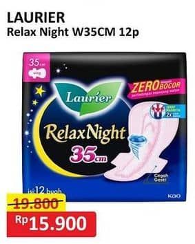 Promo Harga Laurier Relax Night 35cm 12 pcs - Alfamart