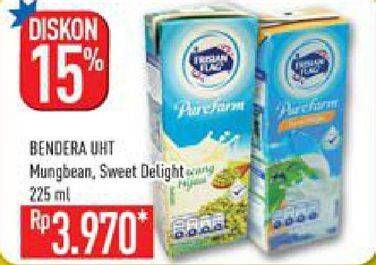 Promo Harga FRISIAN FLAG Susu UHT Purefarm Kacang Hijau, Sweet Delight 225 ml - Hypermart