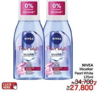 Promo Harga Nivea MicellAir Skin Breathe Micellar Water Pearl White 125 ml - LotteMart