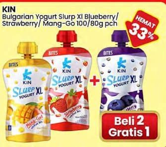 Promo Harga KIN Bulgarian Yogurt Slurp XL Blueberry, Manggo, Strawberry 100 gr - Indomaret