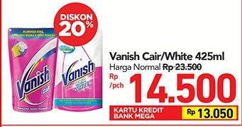 Promo Harga VANISH Penghilang Noda Cair Pink, White 425 ml - Carrefour