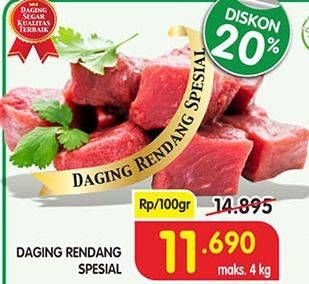 Promo Harga Daging Rendang Sapi Spesial per 100 gr - Superindo