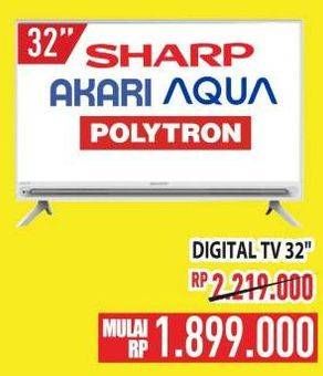 Promo Harga SHARP, AKARI, AQUA, POLYTRON Digital TV 32"  - Hypermart