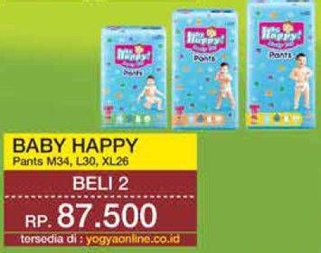 Promo Harga Baby Happy Body Fit Pants XL26, L30, M34 26 pcs - Yogya
