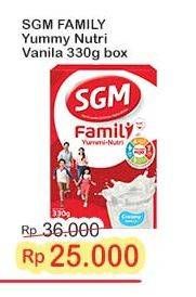 Promo Harga SGM Family Yummi Nutri Creamy Vanilla 330 gr - Indomaret