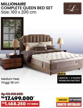 Promo Harga Lady Americana Millionaire Complete Queen Bed Set 160 X 200 Cm  - COURTS