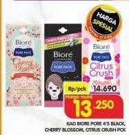 Promo Harga BIORE Pore Pack Black, Cherry Blossom, Citrus Crush 4 pcs - Superindo