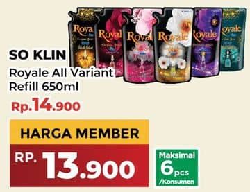 Promo Harga So Klin Royale Parfum Collection All Variants 650 ml - Yogya