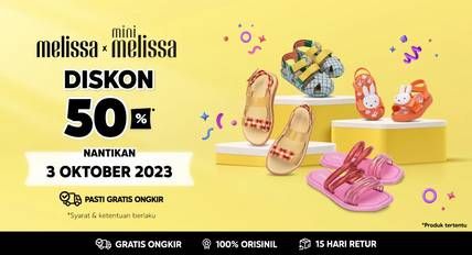 Promo Harga Mini Melissa & Melissa | 50% Sale pada 3 October 2023  - Blibli