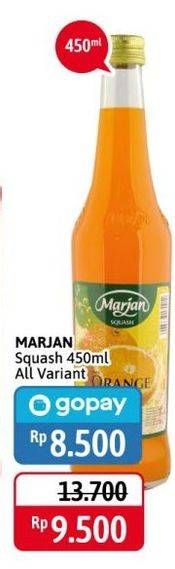 Promo Harga MARJAN Syrup Squash All Variants 450 ml - Alfamidi