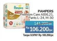 Promo Harga Pampers Premium Care Active Baby Pants L24, M30 24 pcs - Alfamidi