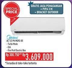 Promo Harga MIDEA MSFC-05CRN1 - AC 1/2PK  - Hypermart