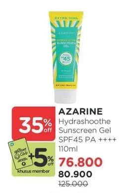 Promo Harga Azarine Hydrasoothe Sunscreen Gel SPF45  - Watsons