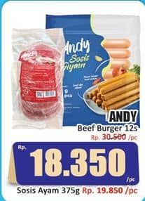 Promo Harga Andy Beef Burger 12 pcs - Hari Hari