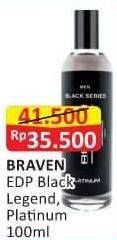 Promo Harga BRAVEN Eau De Parfum Black Legend, Platinum 100 ml - Alfamart