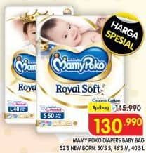 Promo Harga Mamy Poko Perekat Royal Soft L40, M46, NB52, S50 40 pcs - Superindo