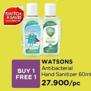 Promo Harga WATSONS Antibacterial Hand Sanitizer 60 ml - Watsons