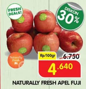 Promo Harga Naturally Fresh Apel Fuji per 100 gr - Superindo